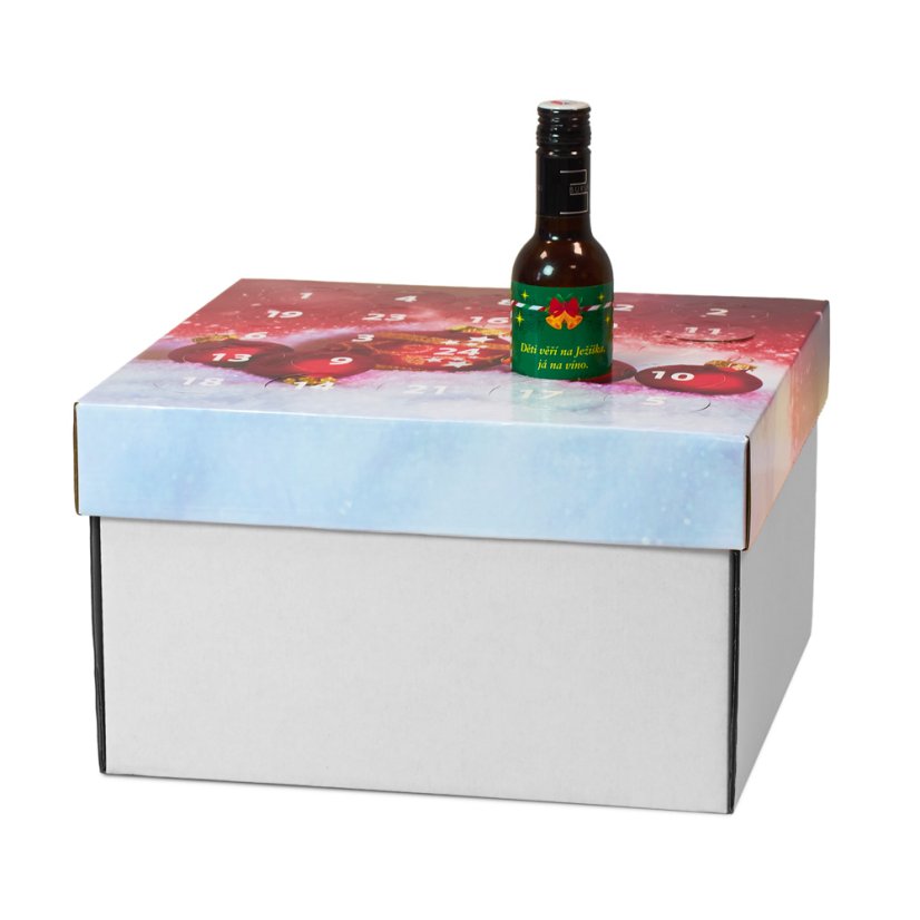 Adventní kalendář vín - potisk Červené baňky