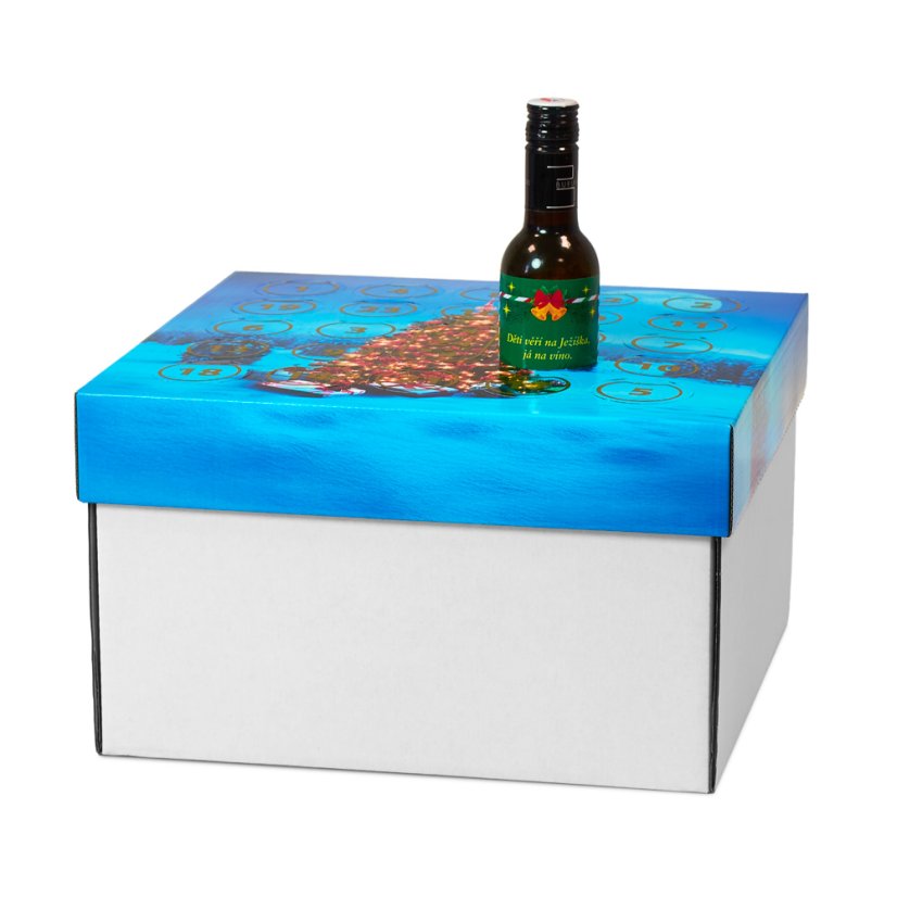 Adventní kalendář vín - potisk Vánoční stromeček