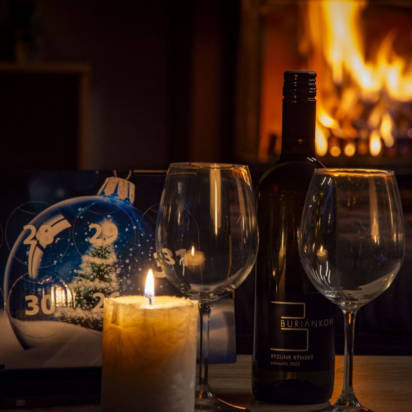 Malá vánoční dárková sada vín - Baňka - Barva vína: Červené