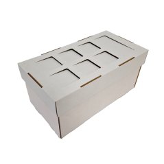 Dárkový box na 8 lahví vína s proložkou (8 x 0,2 l) bez lahví, bílý
