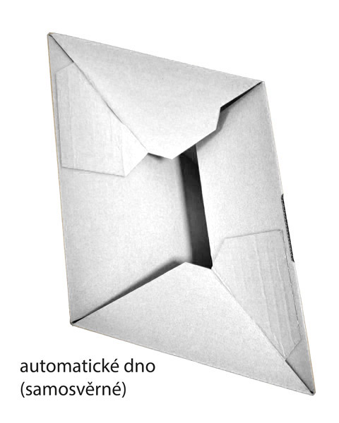 Kartonová klopová krabice s automatickým dnem, 305x205x190 mm, bílá