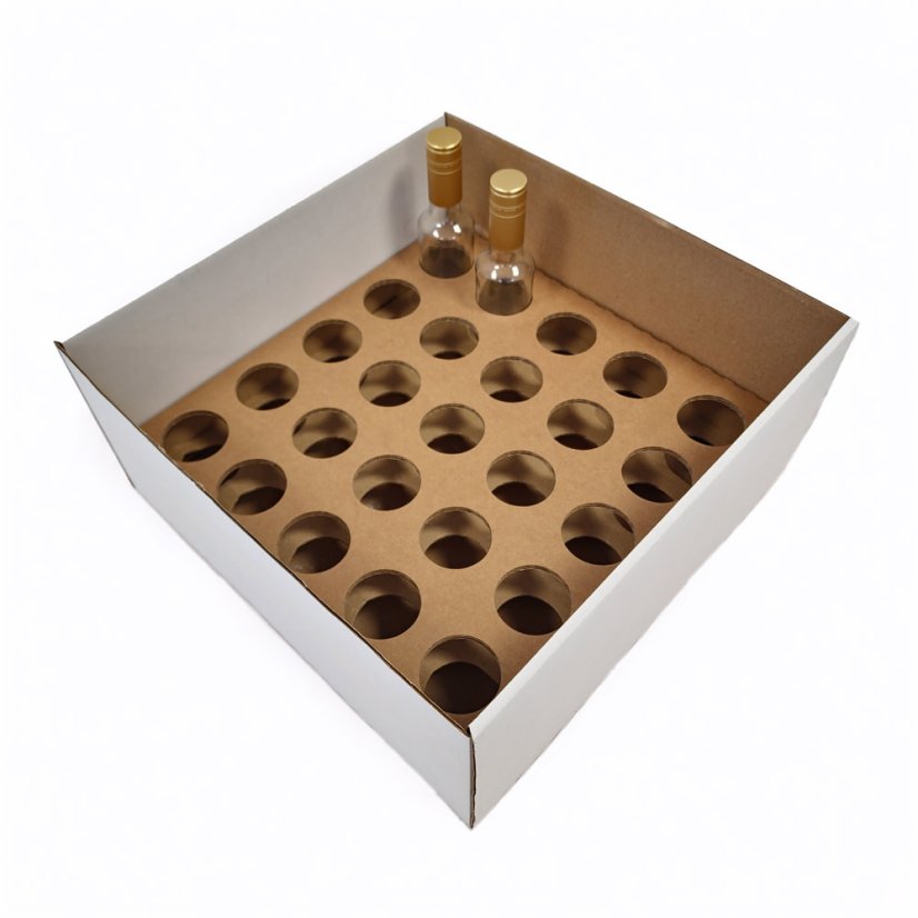 Dárkový box na 25 lahví vína s proložkou (25 x 0,2 l) bez lahví, bílý