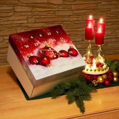 Adventní kalendář vín - potisk Červené baňky