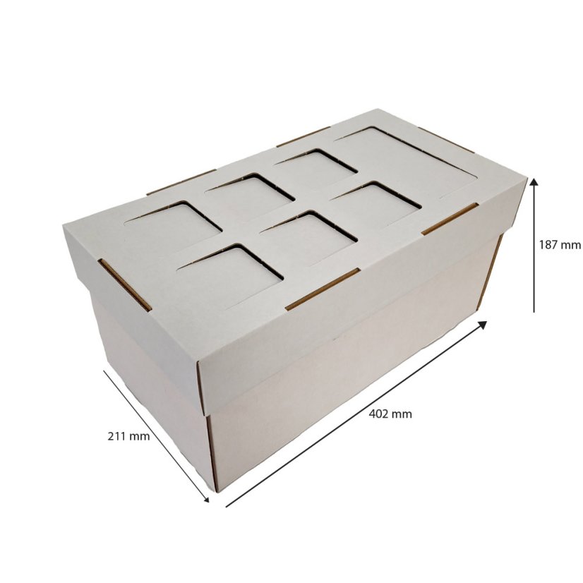 Dárkový box na 8 lahví vína s proložkou (8 x 0,2 l) včetně lahví, bílý