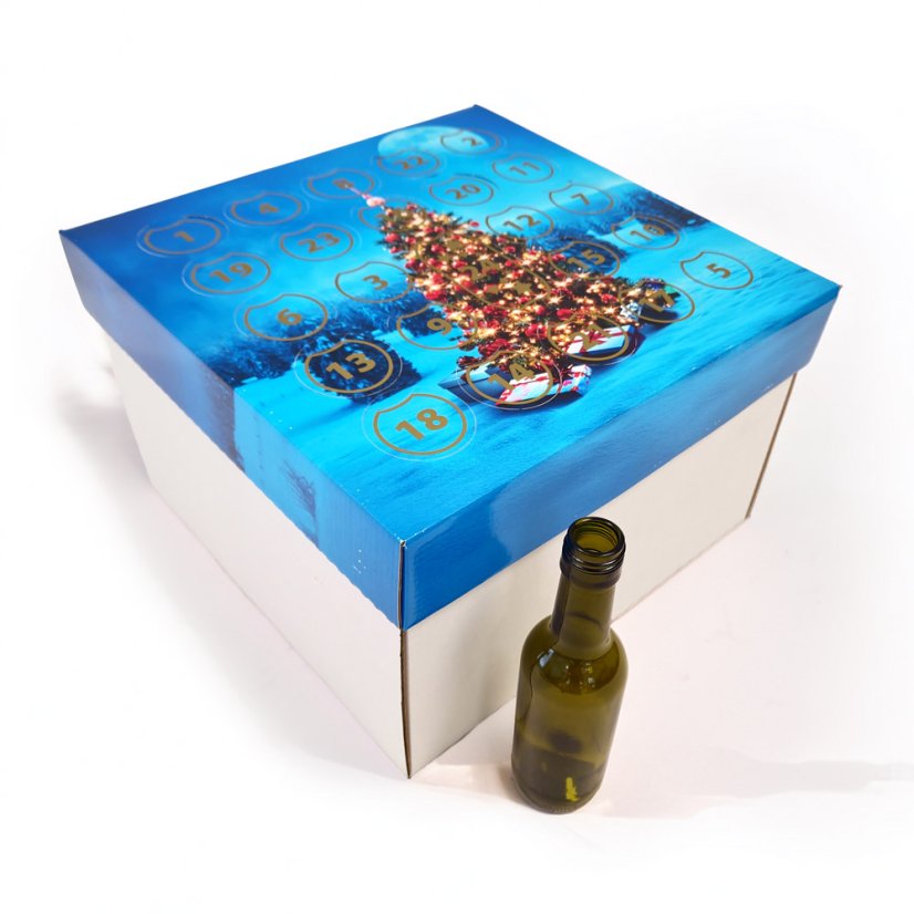 Dárkový box na 25 lahví vína s proložkou (25 x 0,25 l) včetně lahví, bílý