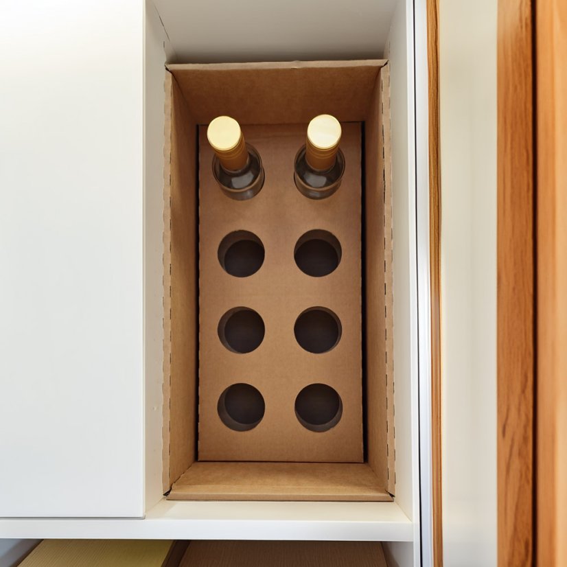 Dárkový box na 8 lahví vína s proložkou (8 x 0,2 l) bez lahví, hnědý