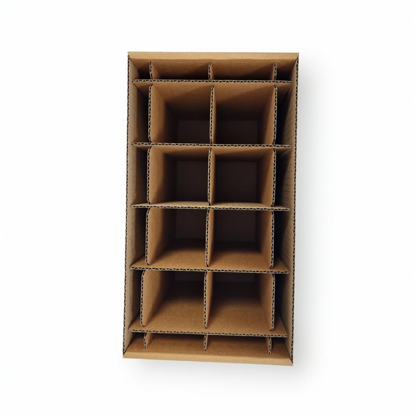 Dárkový box na 8 lahví vína s proložkou (8 x 0,25 l) včetně lahví, hnědý