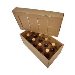 Dárkový box na 8 lahví vína s proložkou (8 x 0,2 l) včetně lahví, hnědý