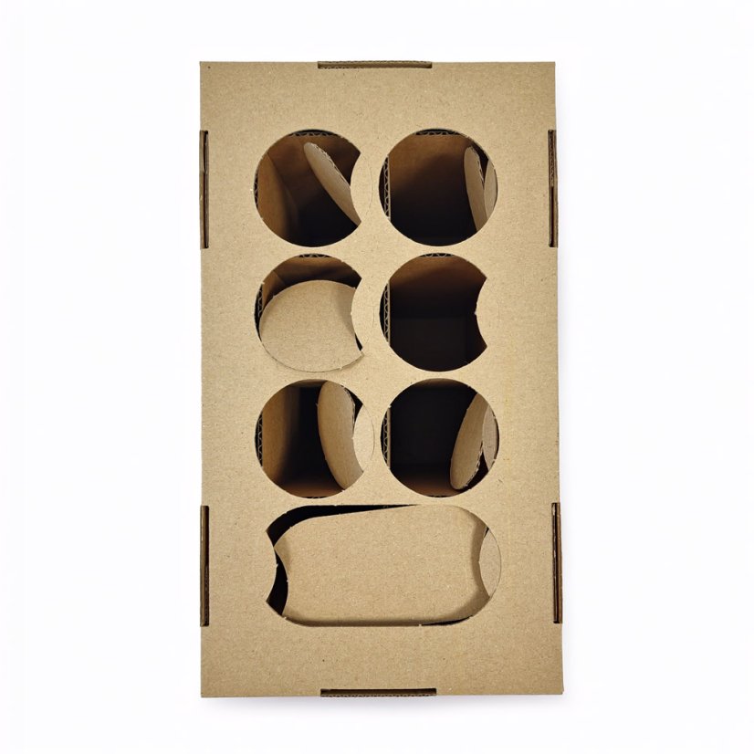 Dárkový box na 8 lahví vína s proložkou (8 x 0,25 l) bez lahví, hnědý
