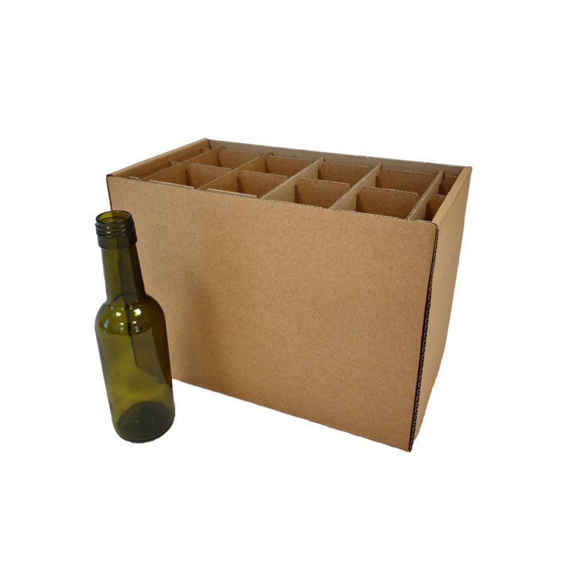 Dárkový box na 8 lahví vína s proložkou (8 x 0,25 l) včetně lahví, hnědý