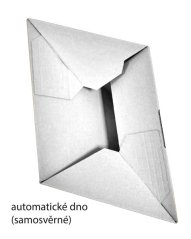 Kartonová klopová krabice s automatickým dnem, 305x205x190 mm, BÍLÁ