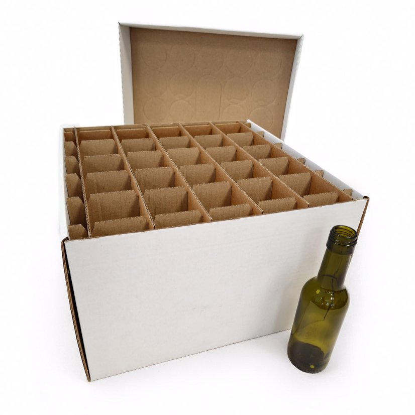 Dárkový box na 25 lahví vína s proložkou (25 x 0,25 l) bez lahví, bílý