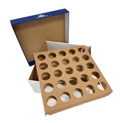 Dárkový box na 25 lahví vína s proložkou (25 x 0,2 l) bez lahví, bílý