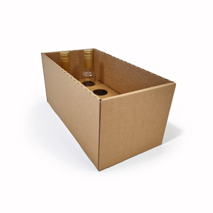 Dárkový box na 8 lahví vína s proložkou (8 x 0,2 l) včetně lahví, hnědý