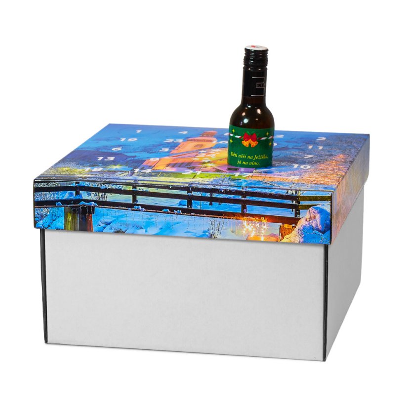 Adventní kalendář vín - potisk Zimní kostel