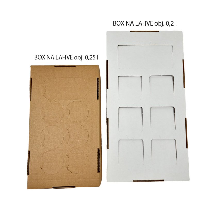 Dárkový box na 8 lahví vína s proložkou (8 x 0,25 l) včetně lahví, hnědý
