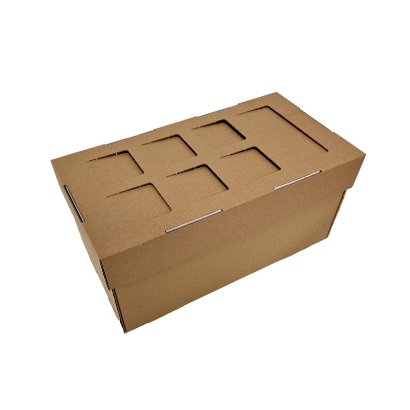 Dárkový box na 8 lahví vína s proložkou (8 x 0,2 l) včetně lahví, hnědý