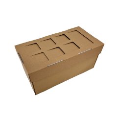 Dárkový box na 8 lahví vína s proložkou (8 x 0,2 l) bez lahví, hnědý