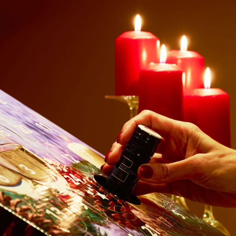 Adventní kalendář vín - potisk Sklenička se svíčkou