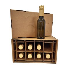 Dárkový box na 8 lahví vína s proložkou (8 x 0,25 l) včetně lahví, hnědý