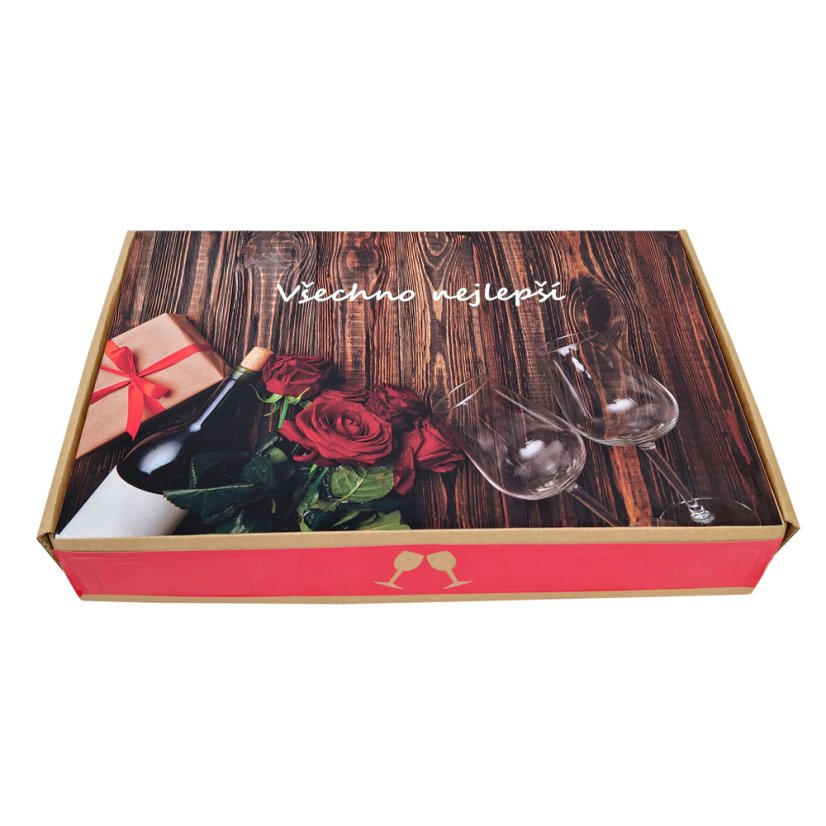 Speciální dárková edice Růže XXL – Kolekce 6 vín - Barva boxu: Hnědý box