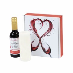 Malá sada vín se svíčkou pro zamilované