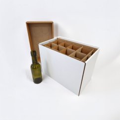 Dárkový box na 8 lahví vína s proložkou (8 x 0,25 l) bez lahví, bílý