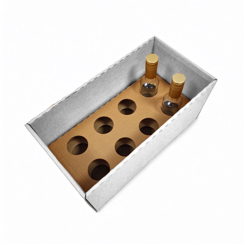 Dárkový box na 8 lahví vína s proložkou (8 x 0,2 l) bez lahví, bílý