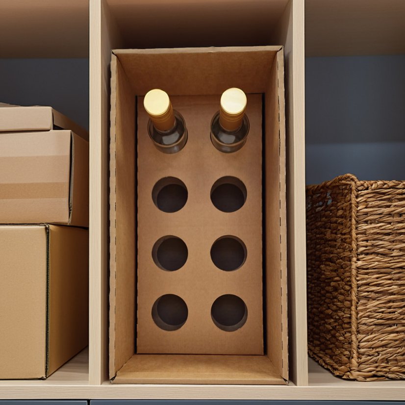 Dárkový box na 8 lahví vína s proložkou (8 x 0,2 l) bez lahví, bílý