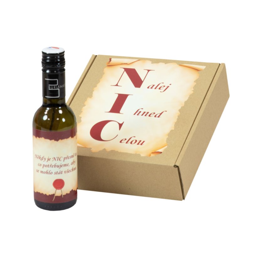 NIC – dárek s vínem pro ty, co nic nechtějí - malá sada  červená - Barva vína: Červené