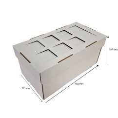 Dárkový box na 8 lahví vína s proložkou (8 x 0,2 l) včetně lahví, bílý