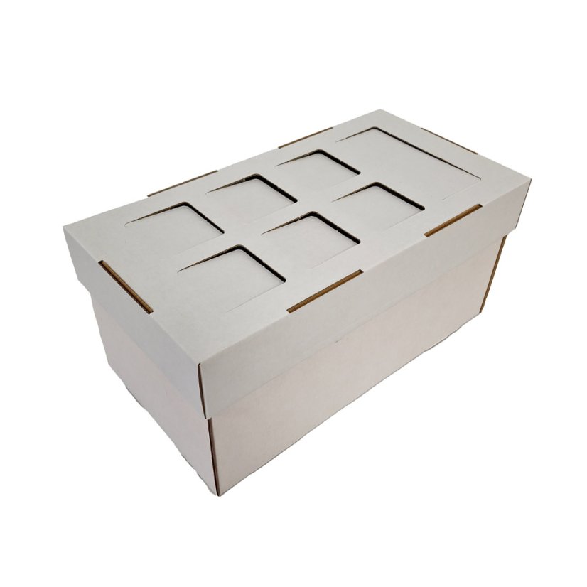 Dárkový box na 8 lahví vína s proložkou (8 x 0,2 l) včetně lahví, bílý