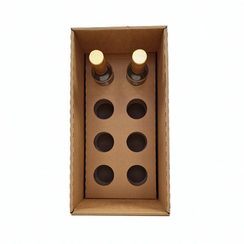 Dárkový box na 8 lahví vína s proložkou (8 x 0,2 l) bez lahví, hnědý
