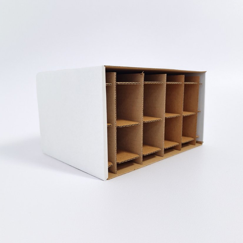 Dárkový box na 8 lahví vína s proložkou (8 x 0,25 l) bez lahví, bílý