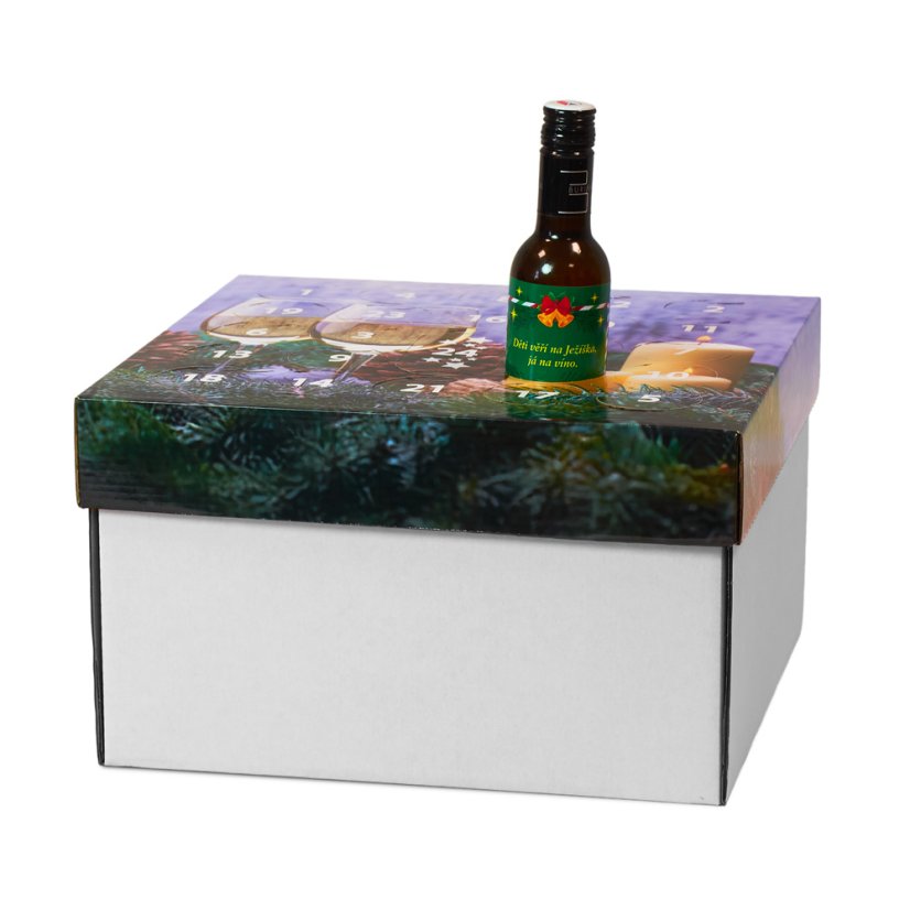 Adventní kalendář vín - potisk Sklenička se svíčkou